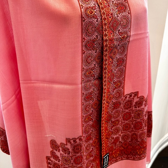 Beautiful Pink Kashmiri Pashmina Stole Scarf Wrap Shawl - Picture 6 of 10